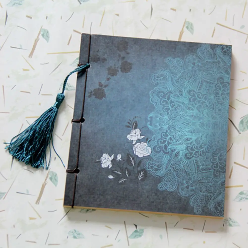 Thick Wire-bound Ancient Chinese Style Stationery Tassel Thread-bound Sketchbook School Notebook Journal Notepad Sketch Blank