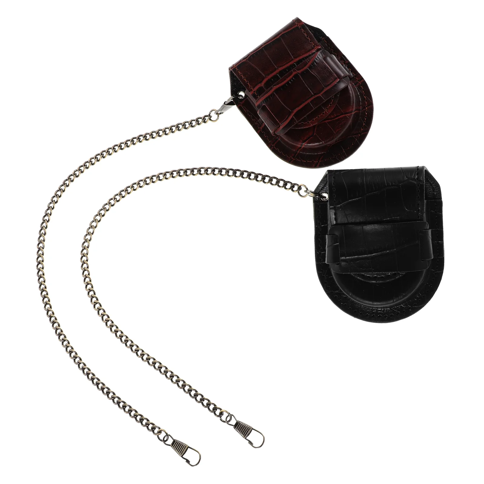 

2 Pcs Men and Women Vintage Pocket Watch Man Men’s Watches Pu Holder for
