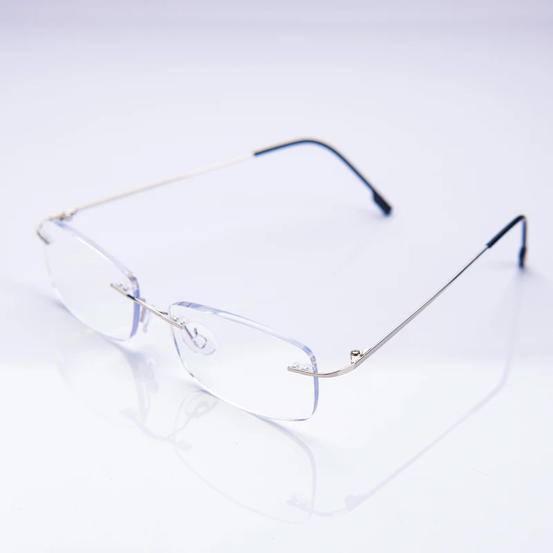 Männer Lesebrille Randlose Cut Presbyopie Brille Anti Blau Licht Schmale Quadratische Brillen Rezept Rahmen – Detail 11