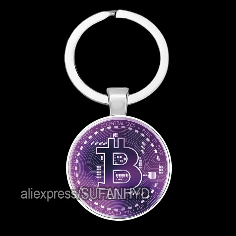 Newest Bitcoin Keychain Collectible Physical Bit Coin Keyring Pendant Women and Men Jewelry Accessories Gifts