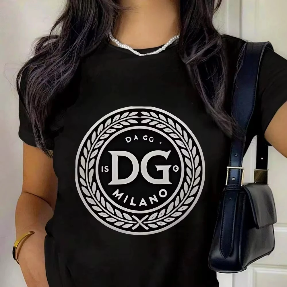 

2025 D-G Women's T-Shirt Short Sleeve Cotton Tees High Quality Luxury Brand T-shirt Unisex Streetwear Y2k Clothes Summer Tops
