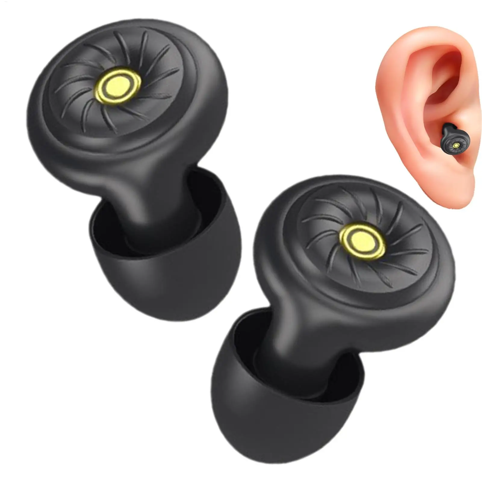 5-Pair Reusable Earplugs for Sleep 45dB Noise Cancelling Soft Earbuds Ear Plugs to Block Snoring for Men Women Adults Side
