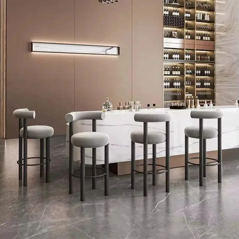 Bar Chair Luxury Nordic Dining Chair Backrest High Chair Bar Stool High Stool Island Table Chair Bar Chair Front Desk Chair High
