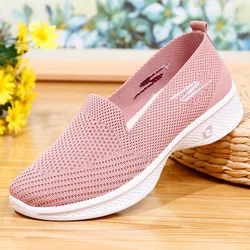 Knitted Women Fashion Shoes Flats Ladies Loafers Breathable Casual Sports Shoes Walking Shoes Yoga Shoes Zapatos De Mujer