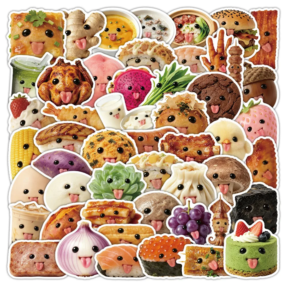 52Pcs Abstract Food Art Stickers Creative DIY Decor For Notebook Phone Travel Items LanLanStickersWorld Store