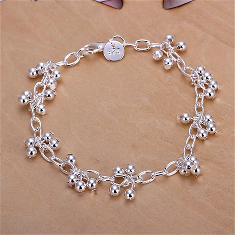 Beautiful 925 Silver Bracelets Nice For Wedding Women Chain Bracelet Charm Beads Fashion Gorgeous Jewelry Wholesale