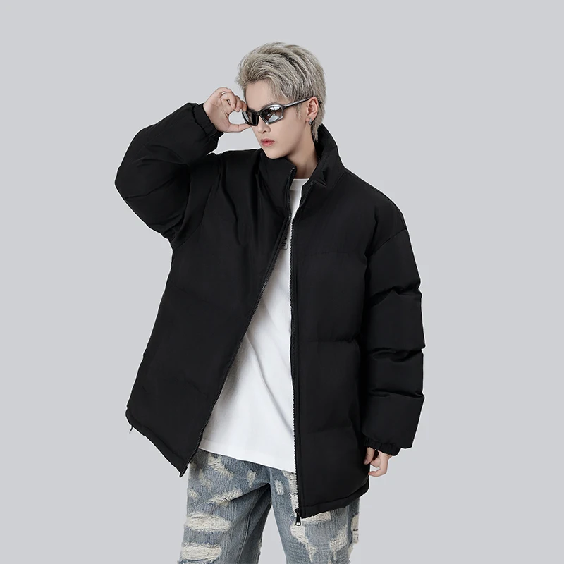 

American Sle Thiened Hooded down Cotton Jaet Men's Winter New Sle Warmth Resistant Bread Coat Casual Loose Fit Polyes...