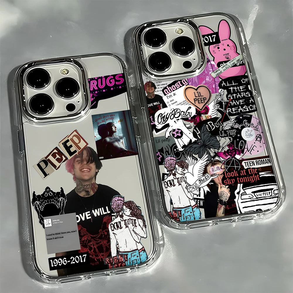 Luxo graffiti rapper lil peep hell boy caso de telefone para iphone 17 16e 16 15 14 13 12 11mini pro max x xr xsmax 8 ar mais capa