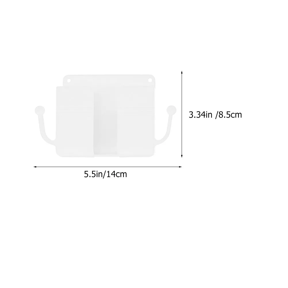 2Pcs Adhesive Wall Mount Organizer Shelf Remote Controller Holder Phone Stand for Bedroom Living Room Kitchen Shower Mirror