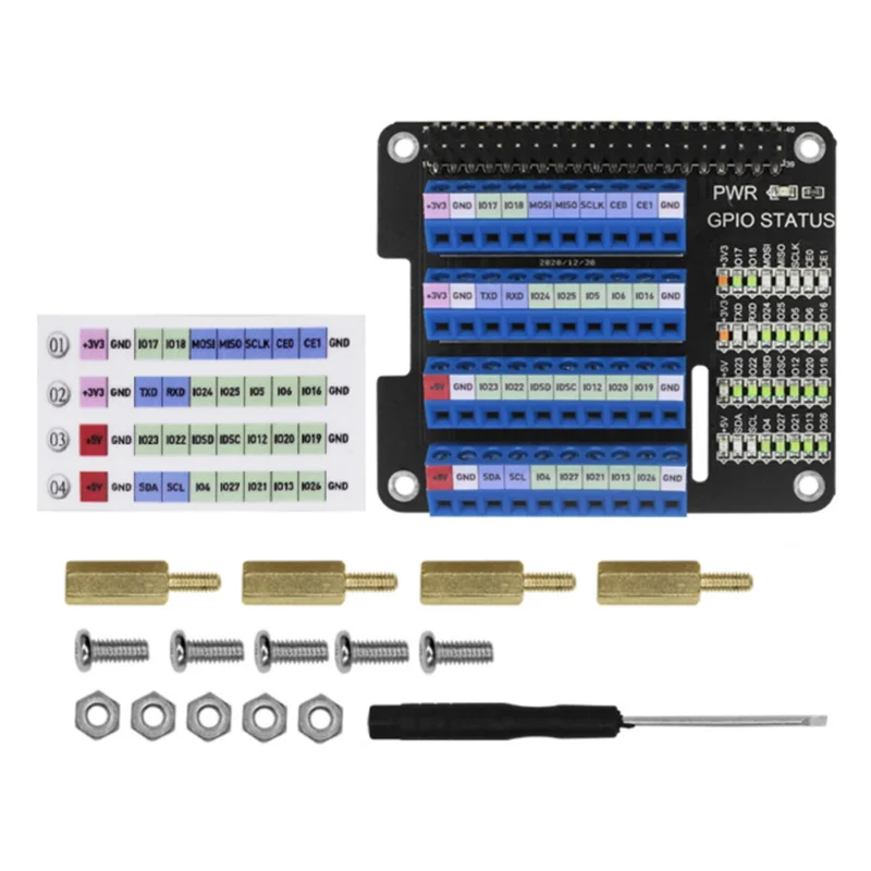 

For Raspberry Pi GPIO Extension Board Terminal Hat for Raspberry Pi 2B/3B/3B+/4B/Zero/Zero W GPIO Interface Module