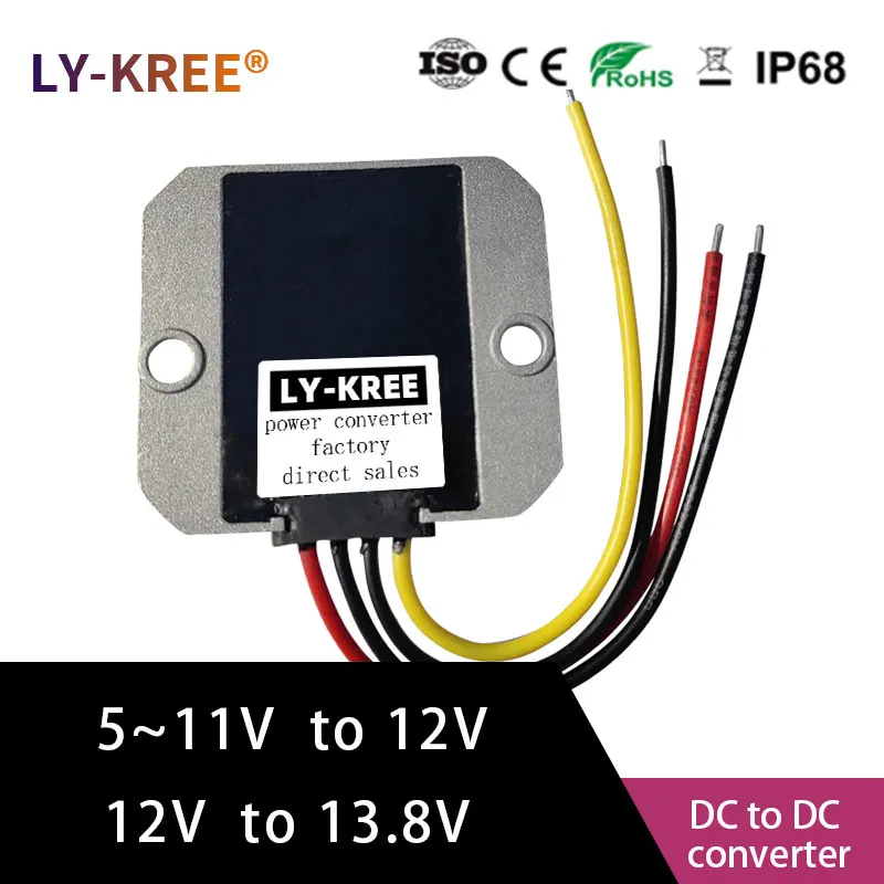 LY-KREE 6-11V to 12V converter 12V to 13.8V transformer Boost module Voltage regulator 1A 2A 3A Booster