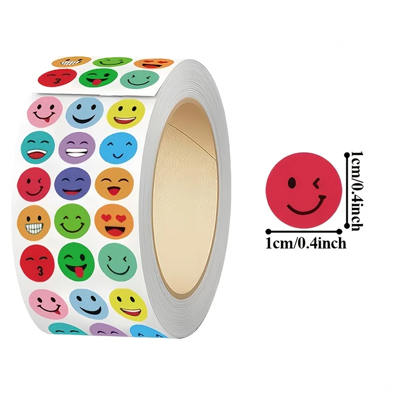 Roll pack multi-color expression pack, circular adhesive sticker, hand book gift box packaging, sealing decorative sticker