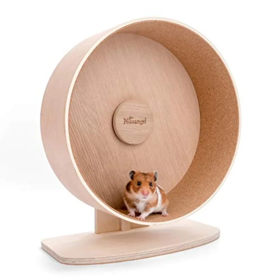 

Wooden Haster Exercise Wheel: - Silent Haster Running Wheel for Hasters Gerbil ice and Other Siilar-Sized Sall Pets L