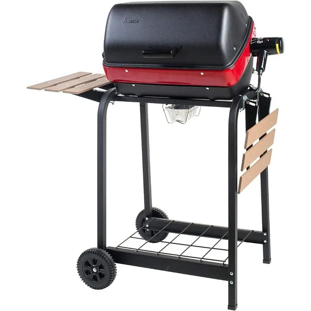 

Americana 9325U8.181 Portable Compact Easy Clean 200 Square Inch 3 Heating Zone Electric Cart Grill with Two Folding Tables