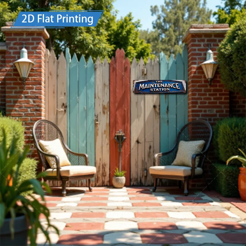 1 قطعة علامة معدنية ، 4x16 بوصة "محطة صيانة ريفية" علامة معدنية لديكور المزرعة العتيقة"