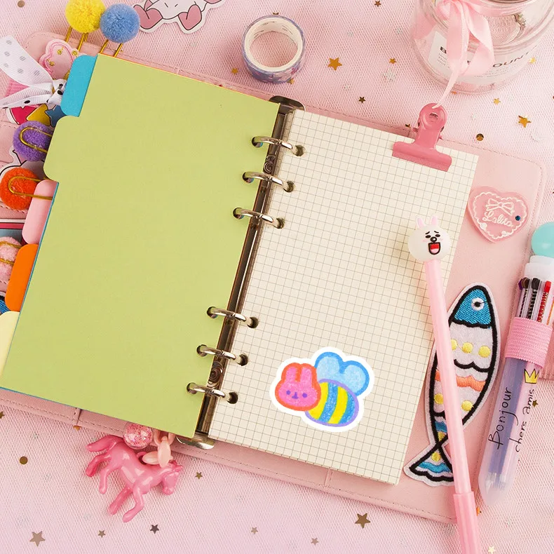 40 قطعة من ملصقات الرسوم المتحركة الحلوة على شكل تلوين - شارات أرنب لطيفة للمجلات وديكور زجاجة المياه وتسجيل متجر YourLife