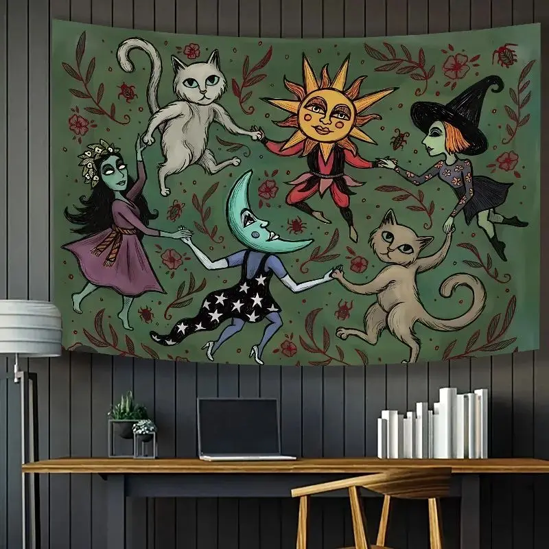 Latest Fantasy Forest Tapestry Cartoon Star Effects Children's Room Magic Wall Theme Fairy Tale