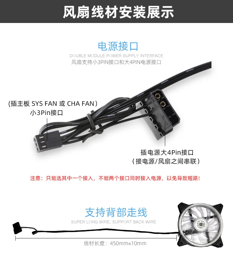 120 мм компьютерный вентилятор Радужный светодиод/высокая производительность охлаждения Корпус вентилятора для игрового ПК Радужный радиатор 4PIN 12 см Кулер для процессора Бесшумный вентилятор