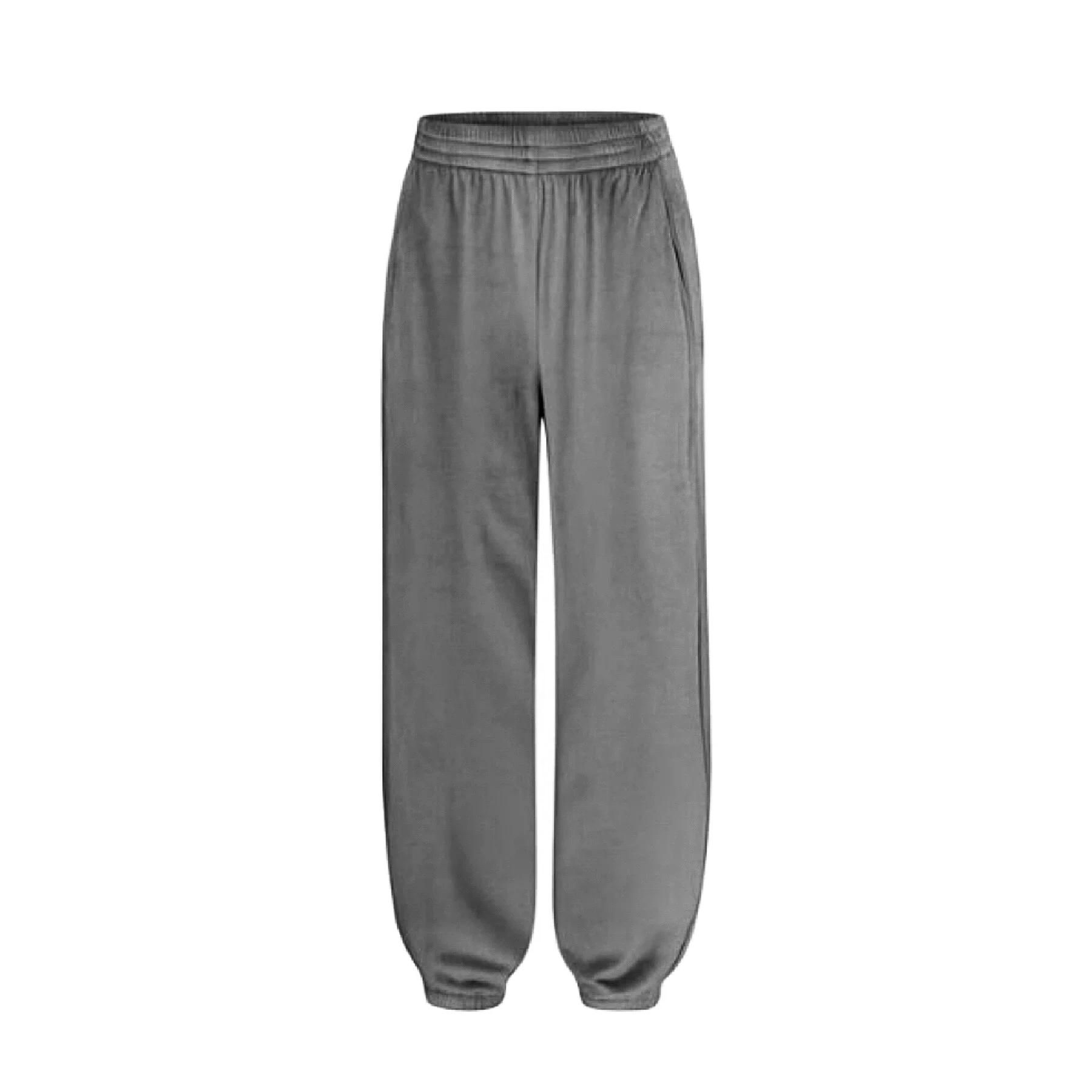 Ultraweiche Samt-Sporthose mit Reißverschluss und Bündchen, lange Hose, niedrige Taille, andere Stoff-Damen-Premium-Kleidung, Frühling und Sommer