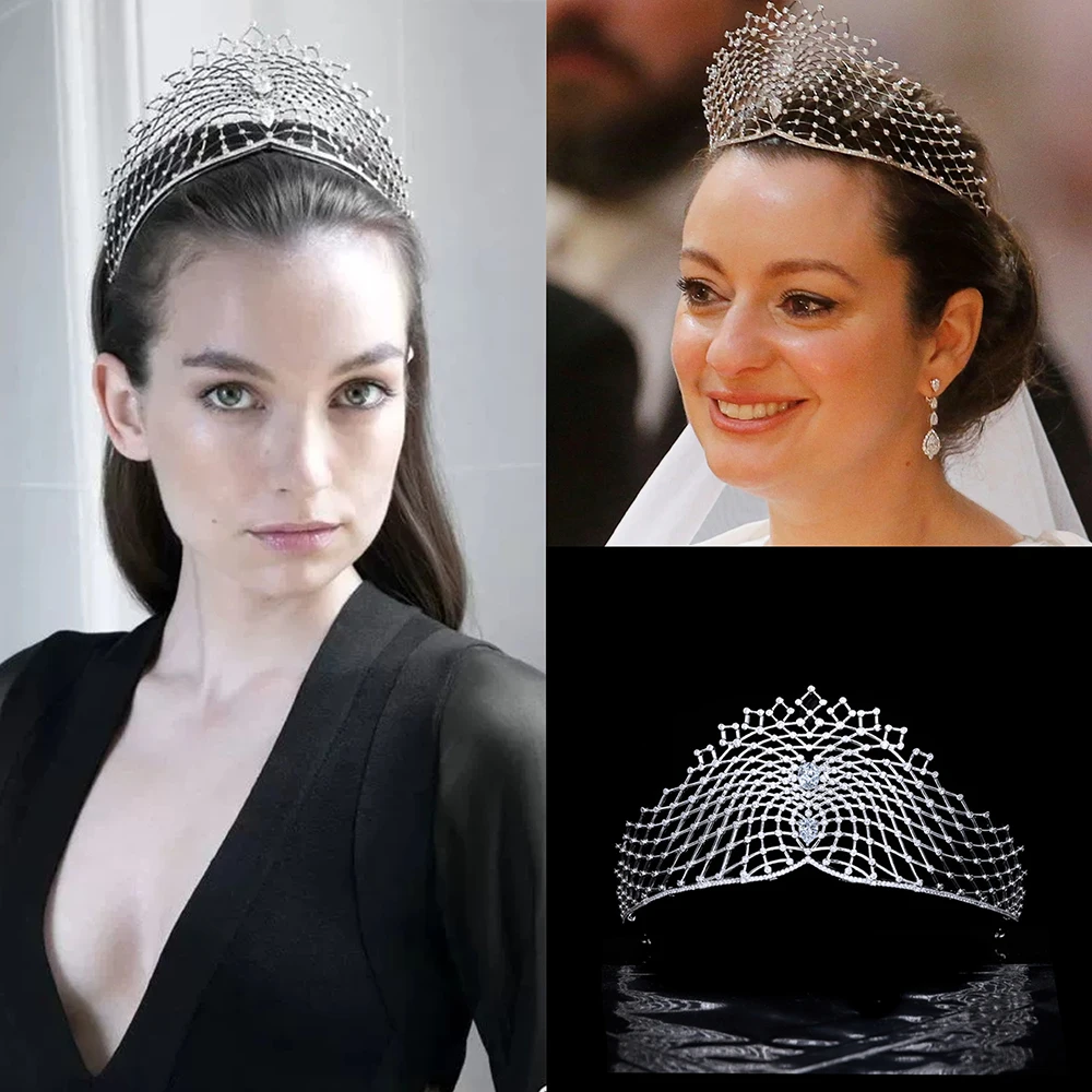 

Himstory новый высококачественный европейский свадебный головной убор с цирконием, модная официальная тиара для леди, королевы, аксессуары для волос