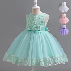 Baby Dresses For Girls Kids Wedding Bridesmaid Gown Toddler Tulle Birthday Princess Party Dress Infant Outfits Sleeveless Dress