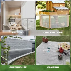 0.35mm Mesh Reinforced Gazebo Canopy PE Tarpaulin Film Garden Succulent Plants Cover Balcony Waterproof Fence Screen Net