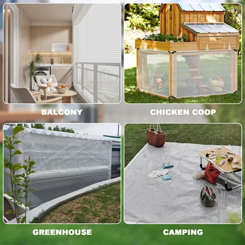 0.35mm Mesh Reinforced Gazebo Canopy PE Tarpaulin Film Garden Succulent Plants Cover Balcony Waterproof Fence Screen Net