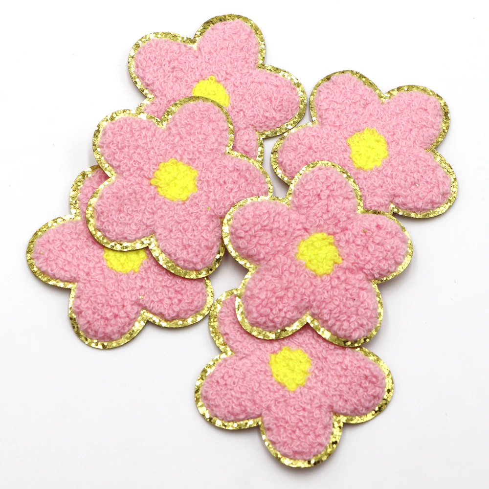 1PC Chenille Eisen auf Patches Stickerei Patch Blume Bögen Regenbogen Patch Nähen auf Patch Für Kleidung Jacke Rucksack Dekoration – Detail 5