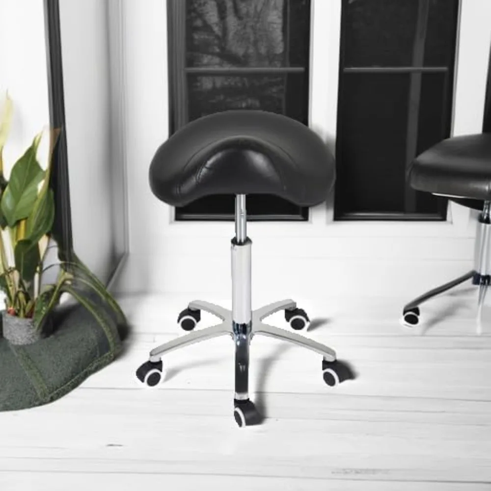 

Saddle Stool, Adjustable Hydraulic Stool with Wheels, Rolling Chair for Medical Massage Salon Spa Drafting
