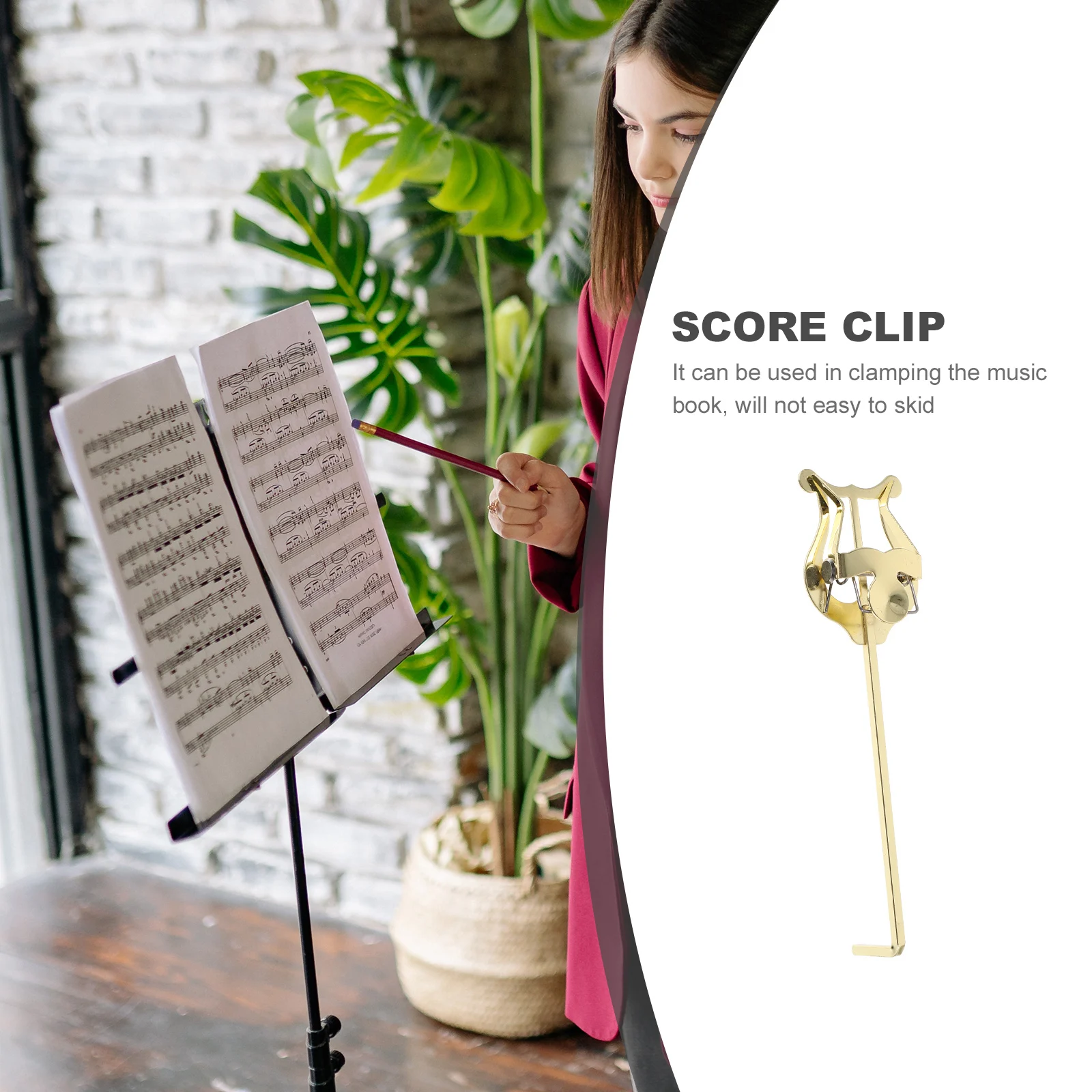 

Portable Trumpet Lyre Metal Music Score Clamp Easy Install Remove Marching Band Sheet Music Holder Instrument Accessory