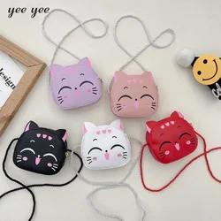 Bolsos de hombro con diseño de gato pequeño para niños, monedero encantador para niñas, bolso cruzado para niños, bolso de mano, accesorios de princesa