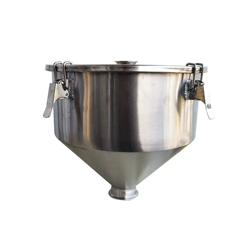 316/304 Sanitary Food Stainless Steel Kitchen Funnel Sealing Cover Hopper Conical Filling Machine Large Diameter