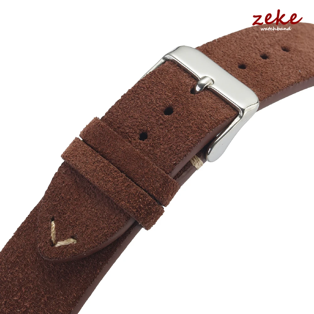 Premium Genuine Leather Watch Band Quick Release 14mm/16mm/18mm/20mm/22mm Suede Watch Straps for Samsung for Seik for Oris Watch image 5