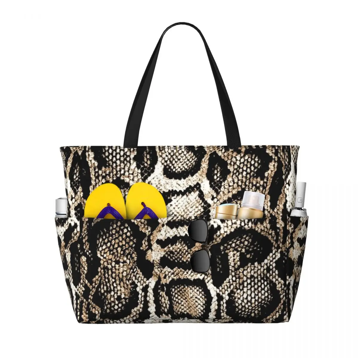 

Snake Skin Beach Tote Bag Sport Gym Yoga Duffle Large Tote Bag Women Travel Bag Fitness bag