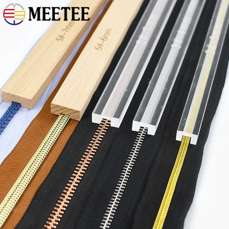 

Meetee DIY Tools for 3# 5# Zipper Glue Anti-overflow Ruler Wood/Acrylic Zippers Glued Tool Handmade Leather Sewing Accessories