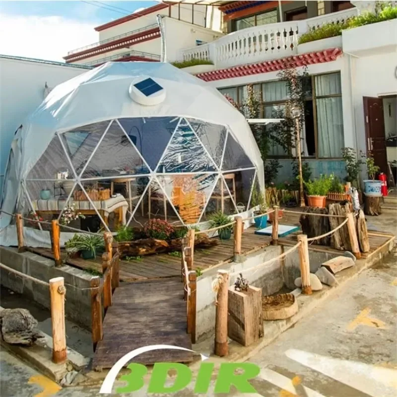 resort hotel camp geodesic with security glass door sphere dome tent house customized