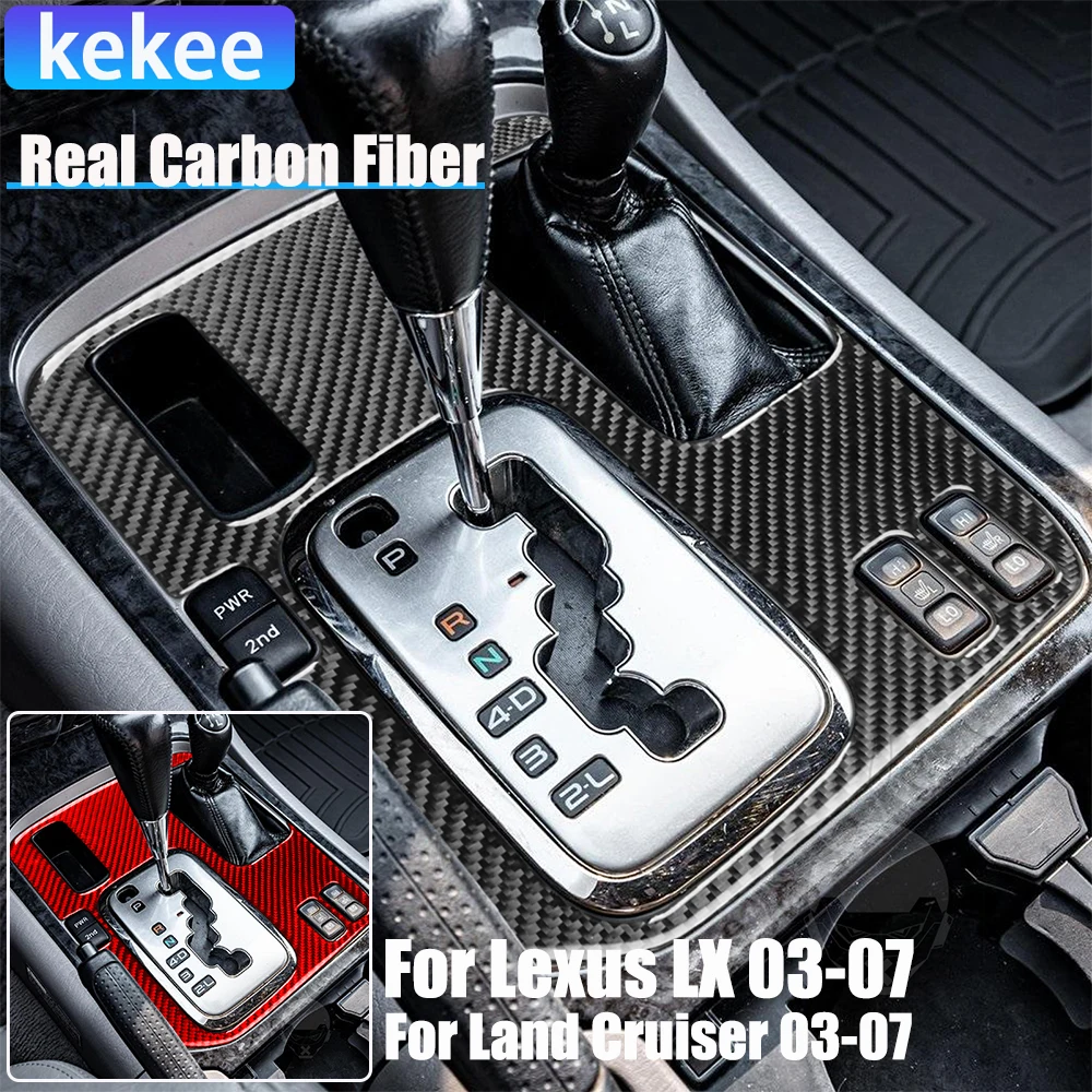 

Настоящее углеродное волокно, автомобильные аксессуары, накладка на панель переключения передач, мягкая наклейка для Lexus LX для Toyota Land Cruiser 2003-2007