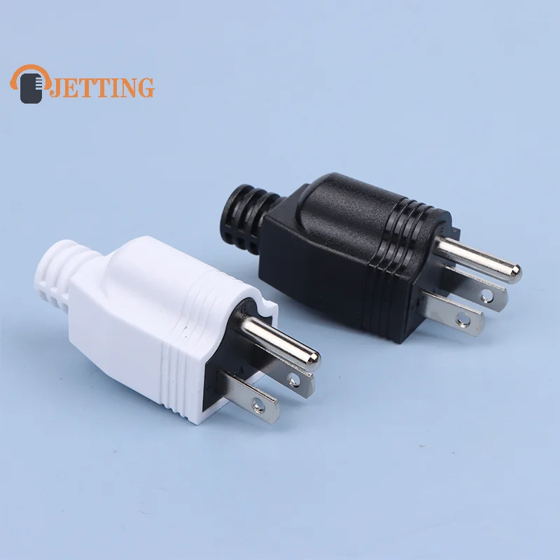 US American 3 Pin 5-15P AC Electrical Power Male Plug Adaptor Adapter Wire Rewireable Extension Cord Connector