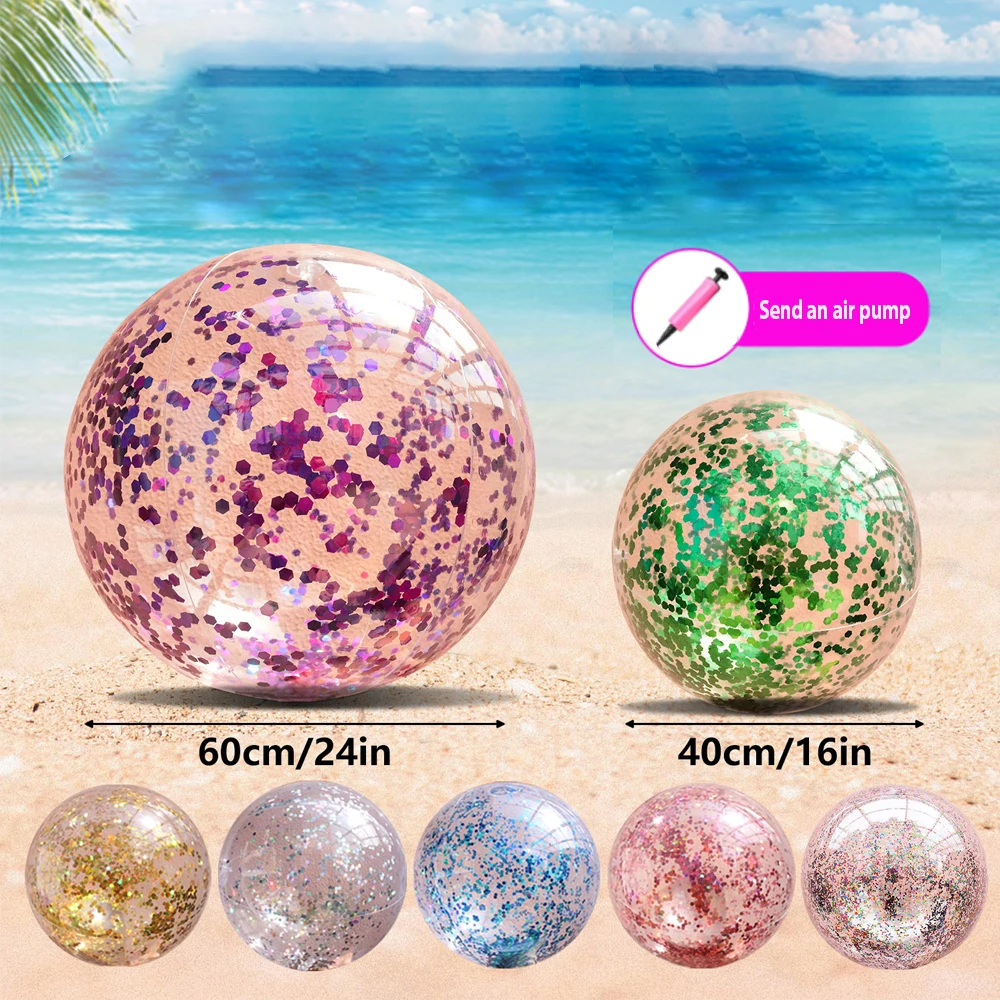 Suministros para fiestas de 1 pieza, artículos esenciales para la playa, juegos de piscina, juegos de natación, juegos inflables, pelota de playa de agua con bomba de aire, infla de PVC