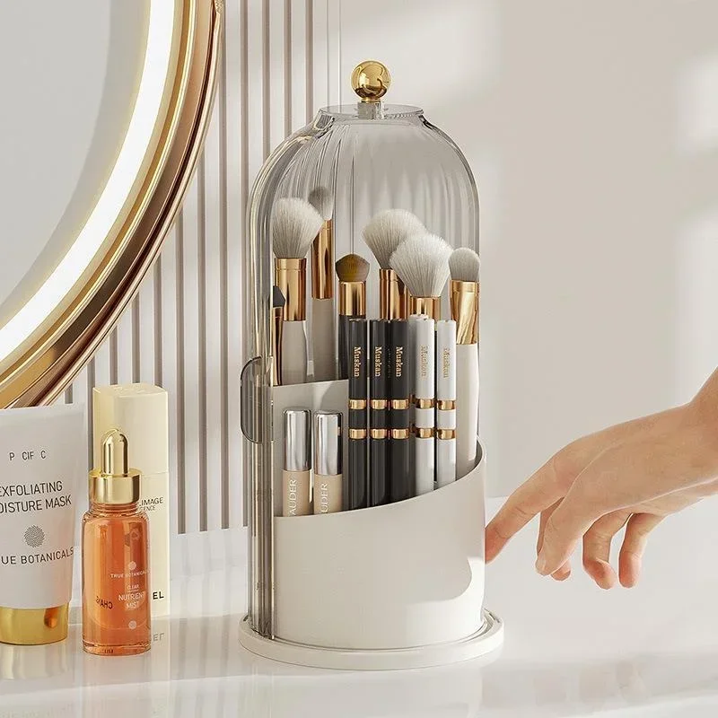 

Вращающийся держатель для кистей для макияжа, настольный ящик для хранения макияжа, губная помада, держатель для карандашей для бровей, контейнер для ювелирных изделий, органайзер для косметики