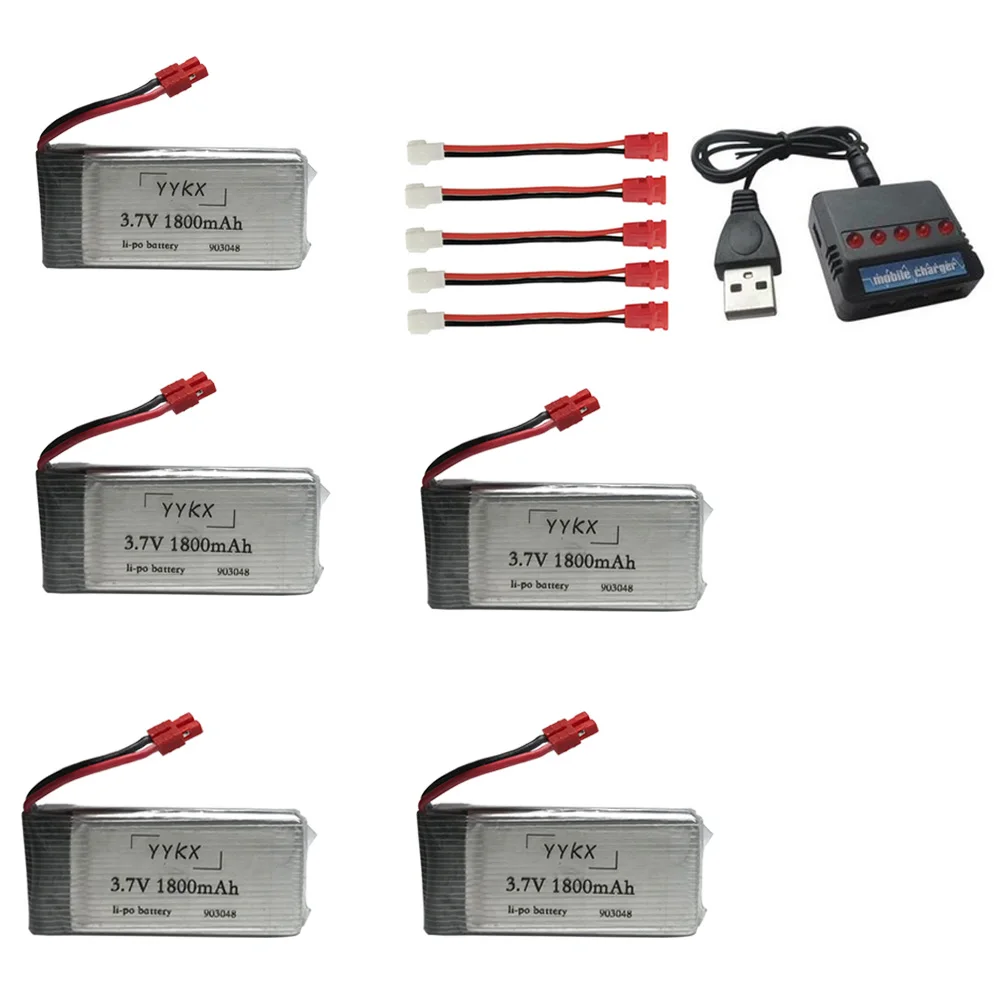 Ad alta Capacità 3.7V 1800mAh Lipo Batteria Per Il Caricatore KY601S X5 X5S X5C X5SC X5HC X5SH X5SW M18 H5P h11D H11C T64 T04 T05 F28 F29