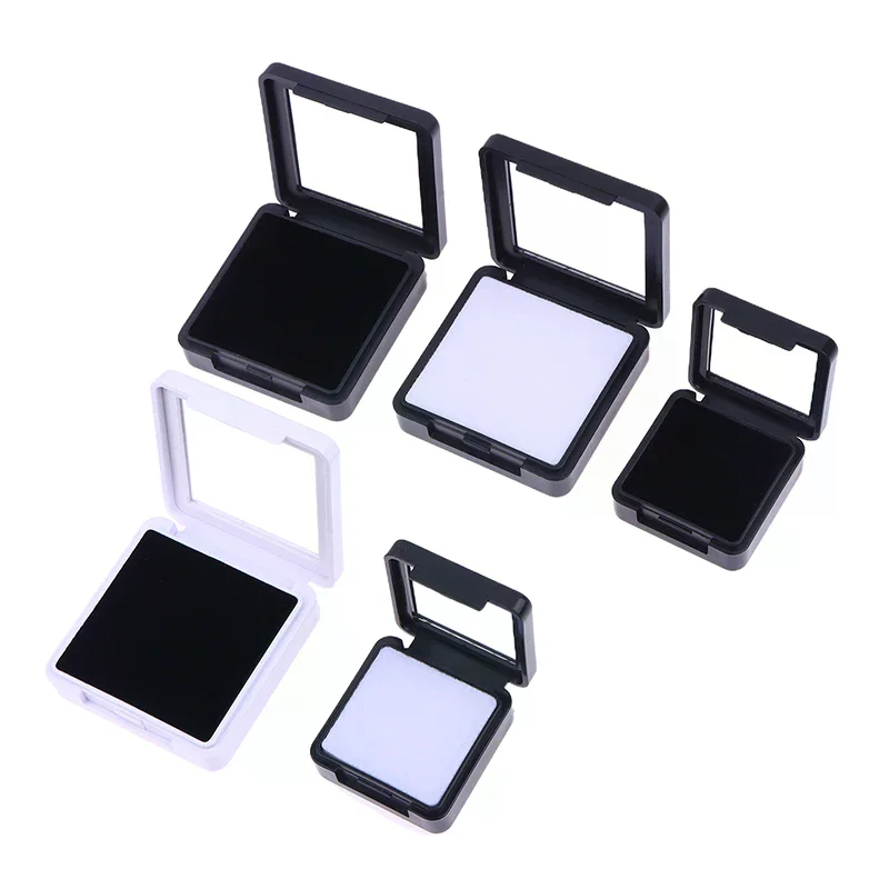 Transparent Glass Top Lid Gem Jar Box Jewelry Gem Display Storage Show Case Tool Pendant Loose Diamond Gemstone Holder Container