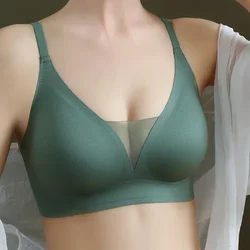 Sexy Latex Seamless Bra Unwired Push Up Tube Top Bh Bralette Woman Underwear Lace Sports Bra Lingerie Wireless Bra Without Bones