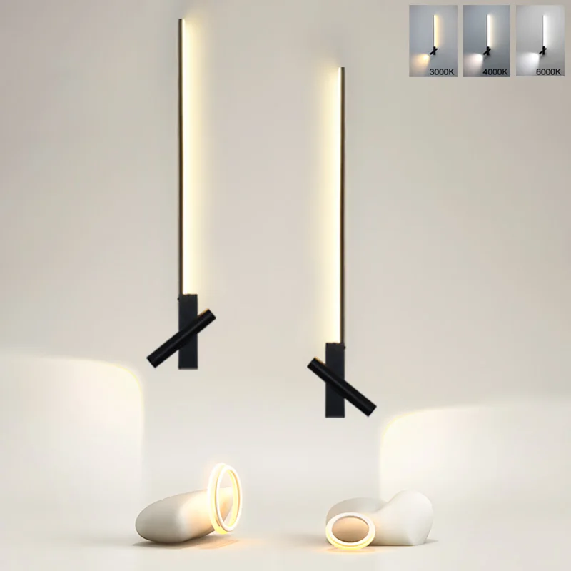 Minimalistyczne lampy ścienne LED o mocy 350 ° Obrotowy reflektor, ściana w tle z telewizorem, kinkiet ścienny, oświetlenie ścienné, korytarz, podłączone do instalacji elektrycznej