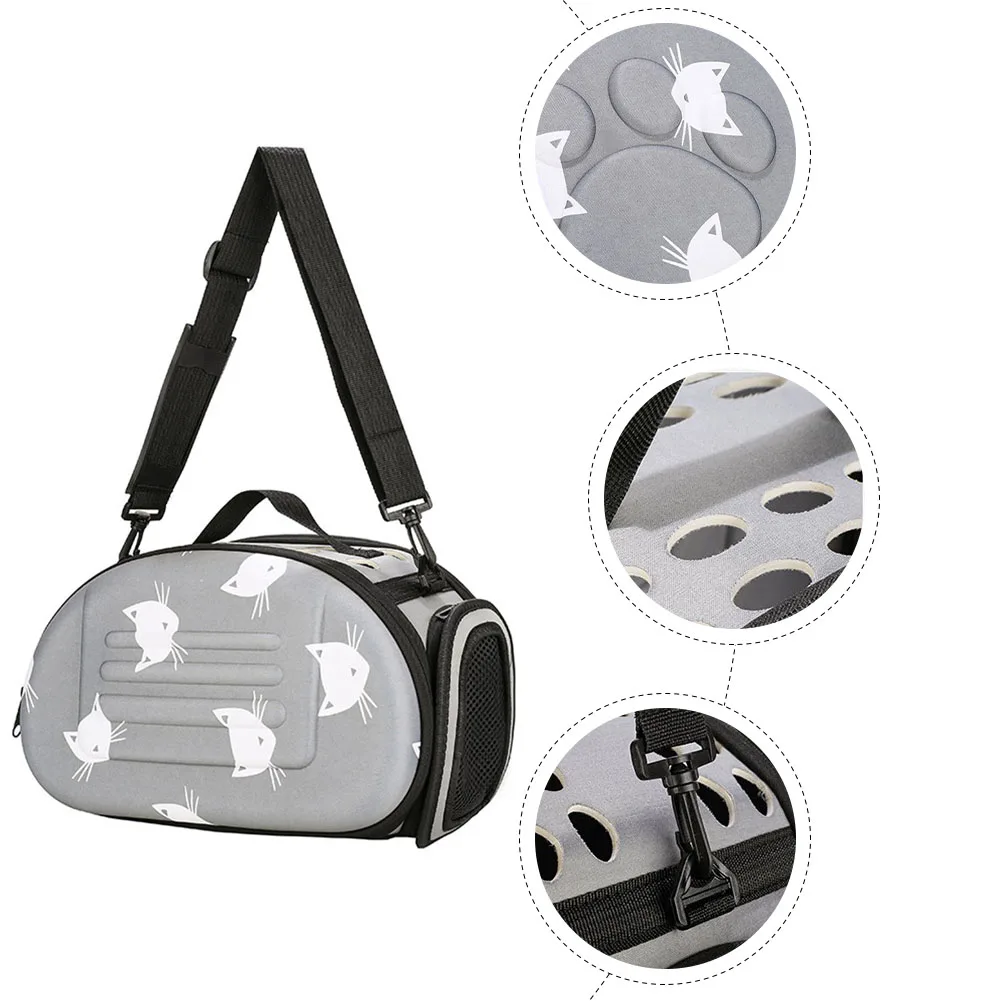 حقيبة ظهر للسفر للحيوانات الأليفة والقطط وحقيبة حمل على شكل قفص باللون الرمادي في الهواء الطلق للقطط #2