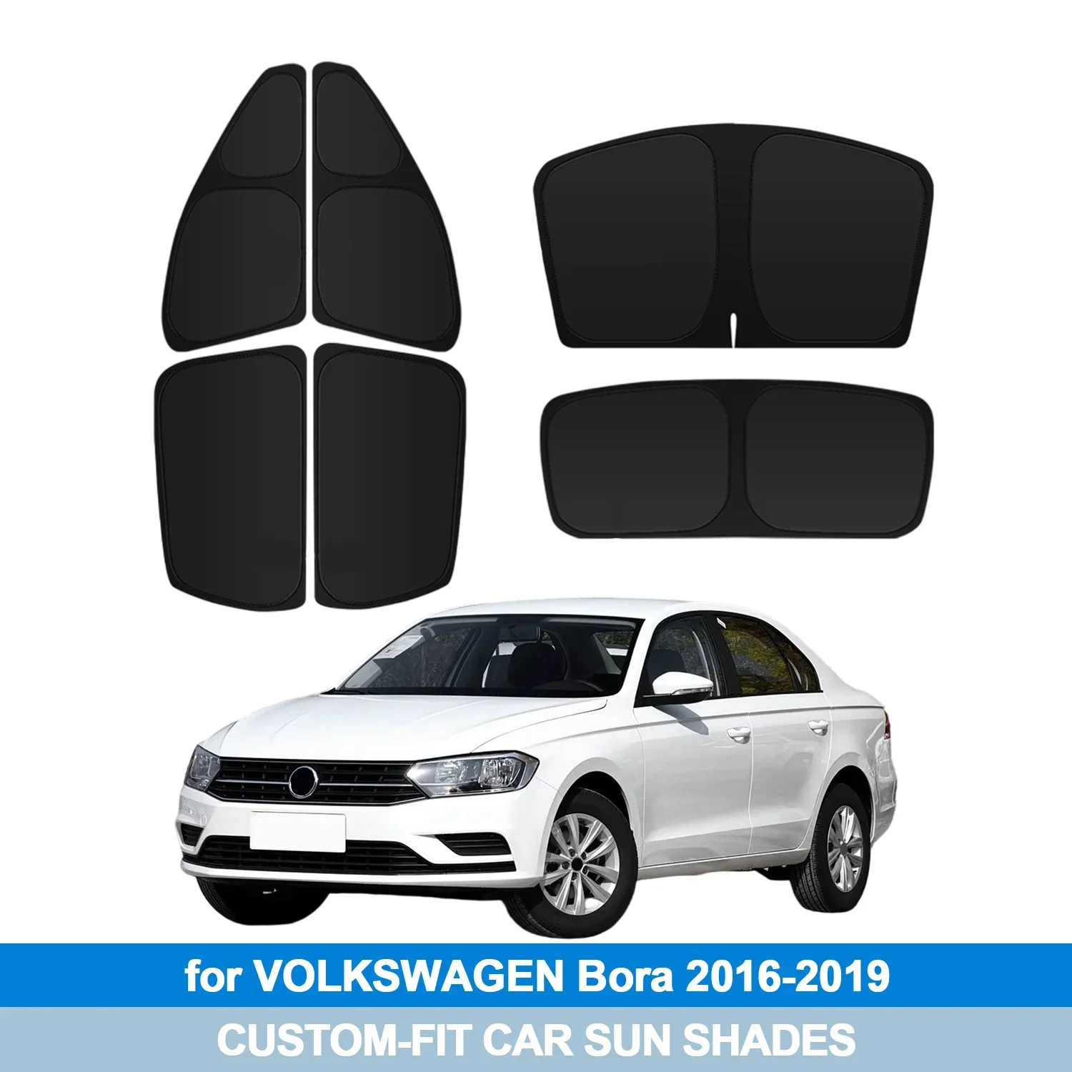 

For VOLKSWAGEN Bora 2016-2019 Windshield Sun Shade Side Window Shades Cover Sun Visor Shield Privacy Protection Car Accessories