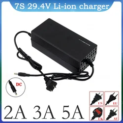 The new 29.4V 2A 3A 5A lithium battery charger is suitable for 24V 25.2V 25.9V7S series lithium battery chargers