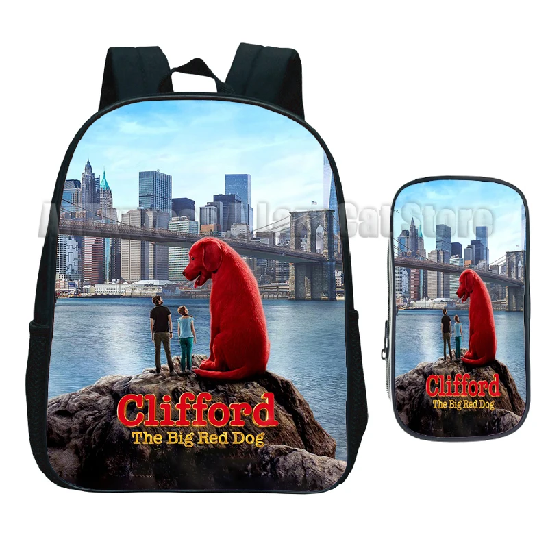 Clifford the Big Red Dog Kids School Bag 2pcs Set Cartoon Girls Kindergarten Children Backpacks Child Outdoors Shouder Bags