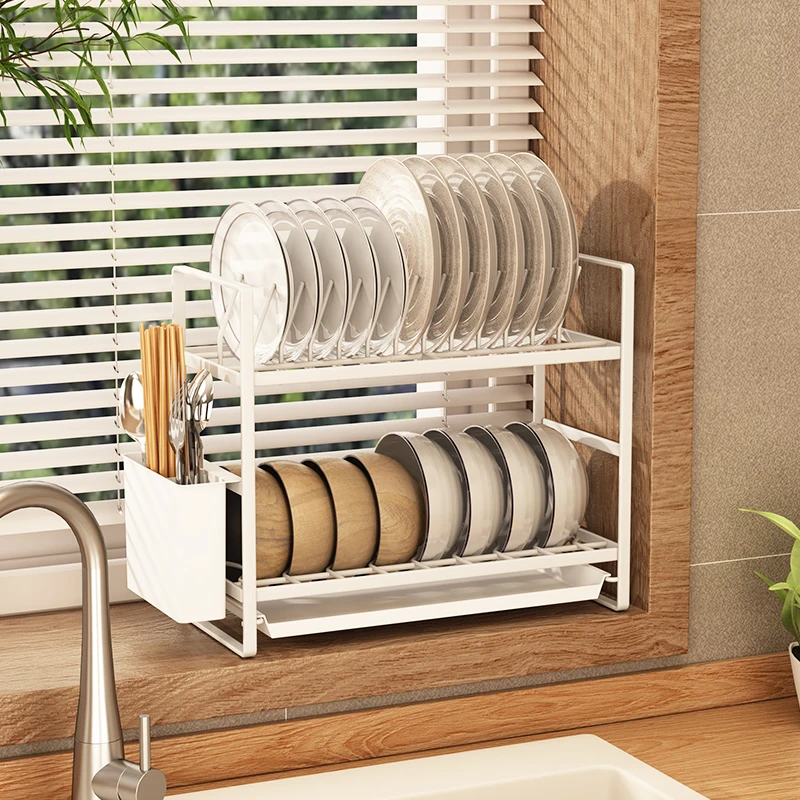 Bowl and dish storage rack Narrow sink drain rack Small bowl rack Bowl and chopsticks drain sink Dishwashing sink Kitchen stor