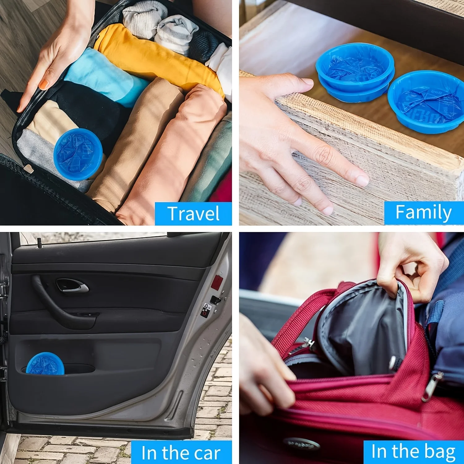 6psc أكياس القيء القابل للتصرف |   إغلاق آمن للسفر/السيارة - صغير الحجم وقابل للطي، ضروري لتنظيف المنزل والسفر في الهواء الطلق